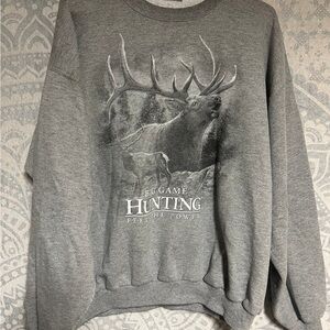 American Apparel Gray Big Game Hunting Crewneck Sweatshirt